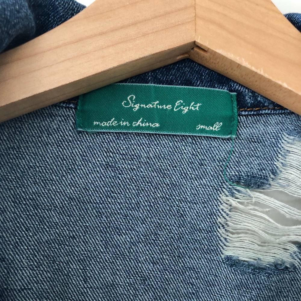 Oversized distressed Jean Jacket - Picture 5 of 6